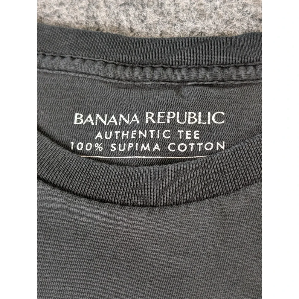 Banana Republic Authentic Tee Mens L Black 100% Supima Cotton Crewneck Shirt EUC